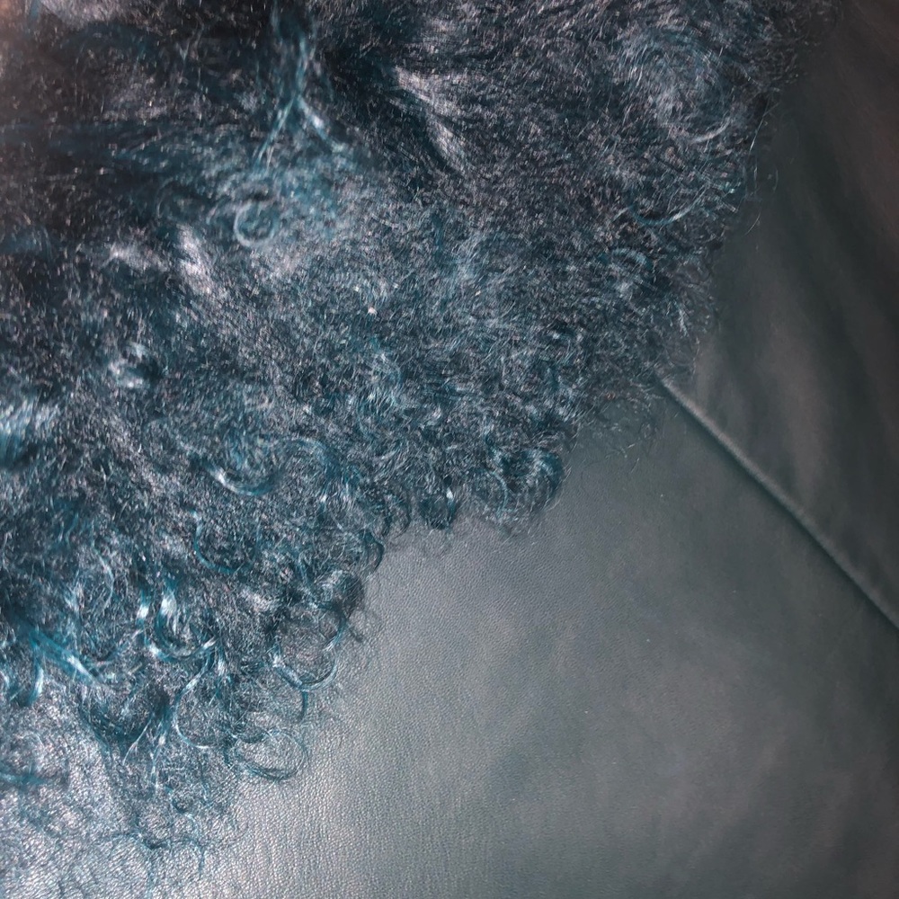 Longchamp leather with fur jacket